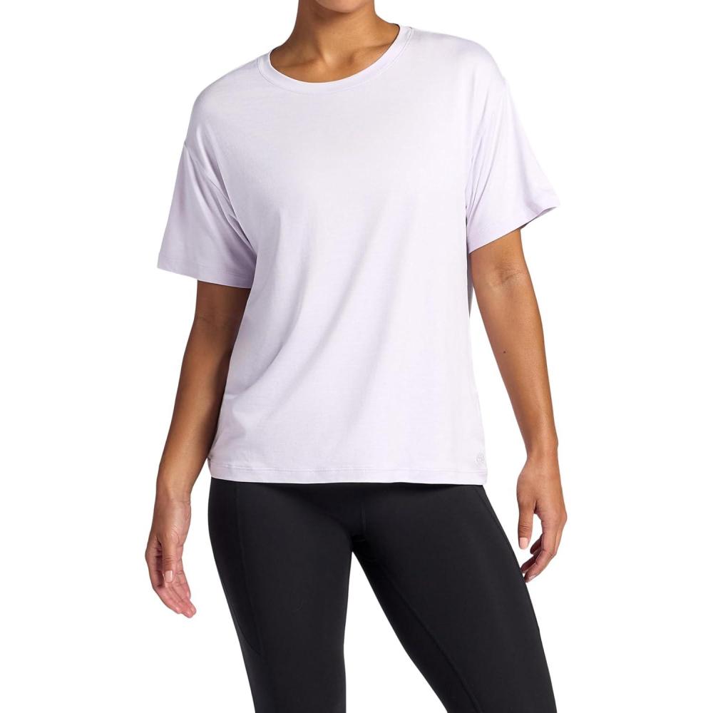 imageGaiam Womens Oversized Performance TShirt Oversized Fit Stretch Lightweight MaterialOrchid Hush Heather
