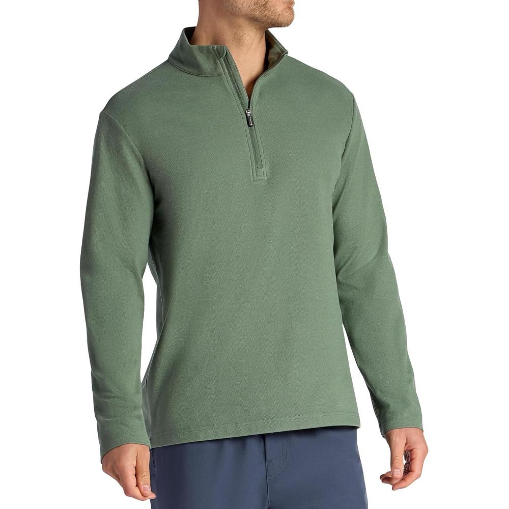 imageGaiam mens Reform Long Sleeve Quarterzip Standard Fit Stretch Midweight MaterialDuck Green