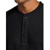 Gaiam Mens Cozy & Cool Henley Shirt, Standard Fit, Stretch Midweight Micro Waffle Jacquard Material(Black)