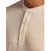 Gaiam Mens Cozy & Cool Henley Shirt, Standard Fit, Stretch Midweight Micro Waffle Jacquard Material(Humus Heather)