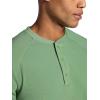 Gaiam Mens Cozy & Cool Henley Shirt, Standard Fit, Stretch Midweight Micro Waffle Jacquard Material(Loden Frost)