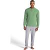 Gaiam Mens Cozy & Cool Henley Shirt, Standard Fit, Stretch Midweight Micro Waffle Jacquard Material(Loden Frost)
