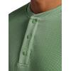 Gaiam Mens Cozy & Cool Henley Shirt, Standard Fit, Stretch Midweight Micro Waffle Jacquard Material(Loden Frost)