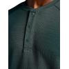 Gaiam Mens Cozy & Cool Henley Shirt, Standard Fit, Stretch Midweight Micro Waffle Jacquard Material(Pine Grove Heather)
