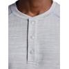 Gaiam Mens Cozy & Cool Henley Shirt, Standard Fit, Stretch Midweight Micro Waffle Jacquard Material(Sleet Heather)