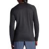 Gaiam Mens Everyday Basic Long Sleeve Crewneck Top, Standard Fit, Stretch Midweight Material(Black Heather)