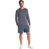Gaiam Mens Everyday Basic Long Sleeve Crewneck Top, Standard Fit, Stretch Midweight Material(Ebony Heather)