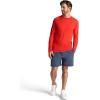 Gaiam Mens Everyday Basic Long Sleeve Crewneck Top, Standard Fit, Stretch Midweight Material(Molten Lava Heather)