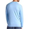 Gaiam Mens Everyday Basic Long Sleeve Crewneck Top, Standard Fit, Stretch Midweight Material(Placid Blue Heather)