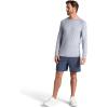 Gaiam Mens Everyday Basic Long Sleeve Crewneck Top, Standard Fit, Stretch Midweight Material(Sleet Heather)