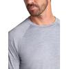 Gaiam Mens Everyday Basic Long Sleeve Crewneck Top, Standard Fit, Stretch Midweight Material(Sleet Heather)