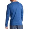 Gaiam Mens Everyday Basic Long Sleeve Crewneck Top, Standard Fit, Stretch Midweight Material(True Navy Heather)