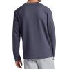 Gaiam Mens Flow State Long Sleeve Crewneck Top, Standard Fit, Stretch Midweight Material(Cool Grey Heather)