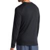Gaiam Mens Intent Long Sleeve Crewneck Top, Standard Fit, Stretch Midweight Material(Black Heather)