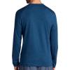 Gaiam Mens Intent Long Sleeve Crewneck Top, Standard Fit, Stretch Midweight Material(Blue Wing Teal Heather)