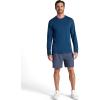 Gaiam Mens Intent Long Sleeve Crewneck Top, Standard Fit, Stretch Midweight Material(Blue Wing Teal Heather)