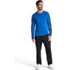 Gaiam Mens Power Long Sleeve Crewneck Raglan Top, Standard Fit, Stretch Midweight Material(Classic Blue Heather/Navy Heather)
