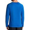 Gaiam Mens Power Long Sleeve Crewneck Raglan Top, Standard Fit, Stretch Midweight Material(Classic Blue Heather/Navy Heather)