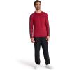 Gaiam Mens Power Long Sleeve Crewneck Raglan Top, Standard Fit, Stretch Midweight Material(Garnet Heather/Ebony Heather)