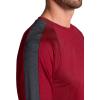 Gaiam Mens Power Long Sleeve Crewneck Raglan Top, Standard Fit, Stretch Midweight Material(Garnet Heather/Ebony Heather)