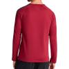 Gaiam Mens Power Long Sleeve Crewneck Raglan Top, Standard Fit, Stretch Midweight Material(Garnet Heather/Ebony Heather)