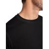 Gaiam Mens Zen Vent Short Sleeve Crewneck T-Shirt, Standard Fit, Stretch Midweight Material(Black)