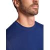 Gaiam Mens Zen Vent Short Sleeve Crewneck T-Shirt, Standard Fit, Stretch Midweight Material(Medieval Blue)
