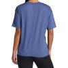 Gaiam Womens Oversized Performance T-Shirt, Oversized Fit, Stretch Lightweight Material(Blue Indigo Heather)