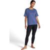 Gaiam Womens Oversized Performance T-Shirt, Oversized Fit, Stretch Lightweight Material(Blue Indigo Heather)