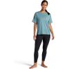 Gaiam Womens Oversized Performance T-Shirt, Oversized Fit, Stretch Lightweight Material(Goblin Blue Heather)