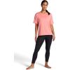 Gaiam Womens Oversized Performance T-Shirt, Oversized Fit, Stretch Lightweight Material(Lantana Heather)