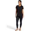 Gaiam Womens Restore Rib Mix T-Shirt, Relaxed Fit, Lightweight Heathered Material, High-Low Hem(Black (Tap Shoe))