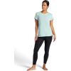 Gaiam Womens Restore Rib Mix T-Shirt, Relaxed Fit, Lightweight Heathered Material, High-Low Hem(Blue Haze)