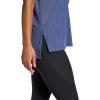 Gaiam Womens Restore Rib Mix T-Shirt, Relaxed Fit, Lightweight Heathered Material, High-Low Hem(Blue Indigo)
