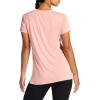 Gaiam Womens Restore Rib Mix T-Shirt, Relaxed Fit, Lightweight Heathered Material, High-Low Hem(Candlelight Peach)