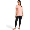 Gaiam Womens Restore Rib Mix T-Shirt, Relaxed Fit, Lightweight Heathered Material, High-Low Hem(Candlelight Peach)