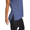 Gaiam Womens Restore Rib Mix T-Shirt, Relaxed Fit, Lightweight Heathered Material, High-Low Hem(Shadow)