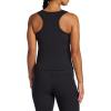 Gaiam Womens Ribbed Crewneck Tank Top, Cropped Fit, Stretch Midweight Material, Moisture-Wicking(Black (Tap Shoe))