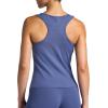 Gaiam Womens Ribbed Crewneck Tank Top, Cropped Fit, Stretch Midweight Material, Moisture-Wicking(Blue Indigo)