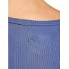 Gaiam Womens Ribbed Crewneck Tank Top, Cropped Fit, Stretch Midweight Material, Moisture-Wicking(Blue Indigo)