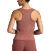Gaiam Womens Ribbed Crewneck Tank Top, Cropped Fit, Stretch Midweight Material, Moisture-Wicking(Cafe Mocha)