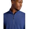 Gaiam mens Reform Long Sleeve Quarter-zip, Standard Fit, Stretch Midweight Material(Medieval Blue)