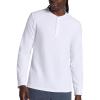 Gaiam Mens Cozy & Cool Henley Shirt, Standard Fit, Stretch Midweight Micro Waffle Jacquard Material(Stark White)