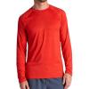 Gaiam Mens Everyday Basic Long Sleeve Crewneck Top, Standard Fit, Stretch Midweight Material(Molten Lava Heather)