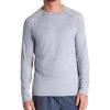 Gaiam Mens Everyday Basic Long Sleeve Crewneck Top, Standard Fit, Stretch Midweight Material(Sleet Heather)
