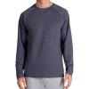 Gaiam Mens Flow State Long Sleeve Crewneck Top, Standard Fit, Stretch Midweight Material(Cool Grey Heather)
