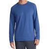Gaiam Mens Flow State Long Sleeve Crewneck Top, Standard Fit, Stretch Midweight Material(True Navy)