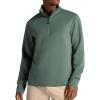 Gaiam Mens Recovery Long Sleeve Quarter-Zip, Standard Fit, Midweight Breathable Material(Duck Green)