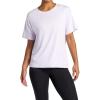 Gaiam Womens Oversized Performance T-Shirt, Oversized Fit, Stretch Lightweight Material(Orchid Hush Heather)