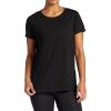 Gaiam Womens Restore Rib Mix T-Shirt, Relaxed Fit, Lightweight Heathered Material, High-Low Hem(Black (Tap Shoe))